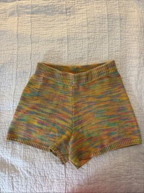 High-Waist Multicolor Knit Women’s Shorts